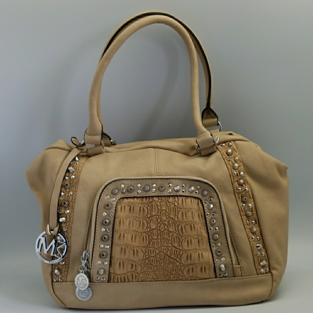 Studded tan Michael Michelle purse